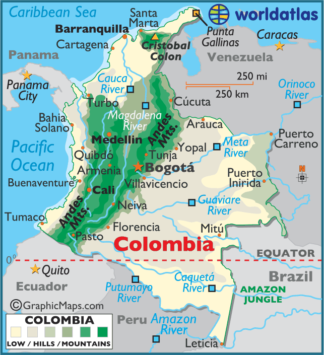 Kolombien Karte